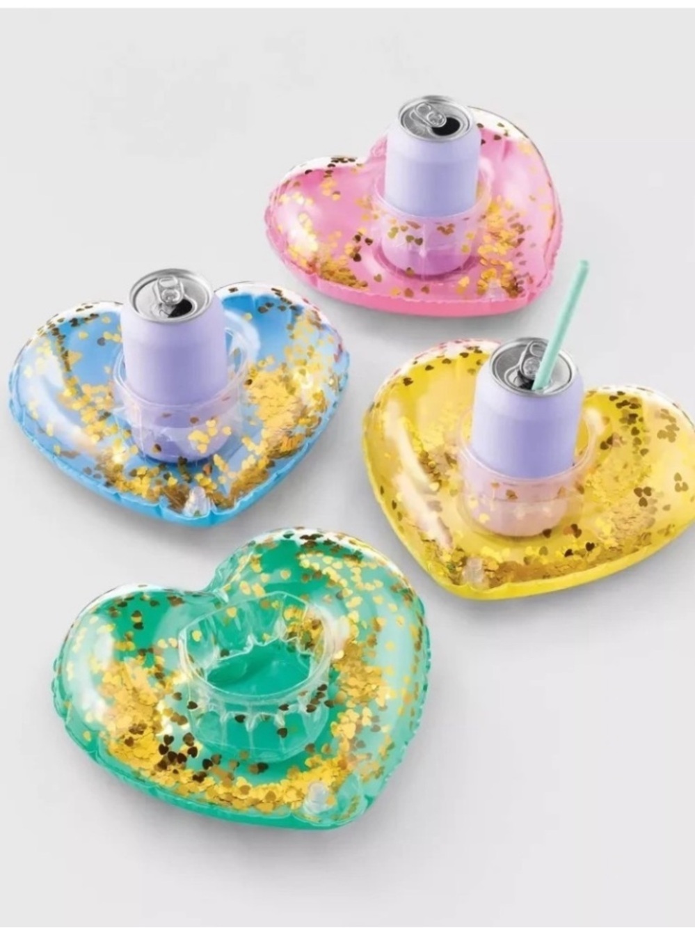 Roller Rabbit × Target Heart Drink Float Set 4pc Inflatable Cup Holders